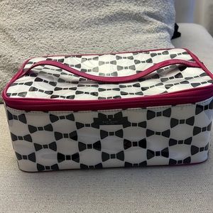 kate spade large toiletry cosmetic travel case bow print